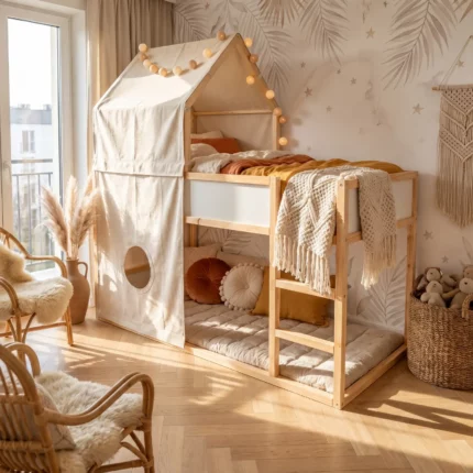 IKEA KURA House Bed Roof Starlight Plus in Wood