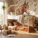 Toit de lit cabane IKEA KURA Starlight Plus en bois