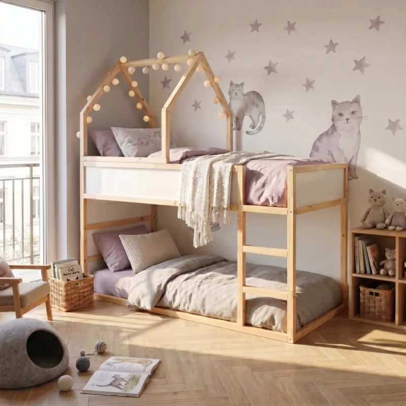 IKEA KURA House Bed Roof Starlight Plus in Wood