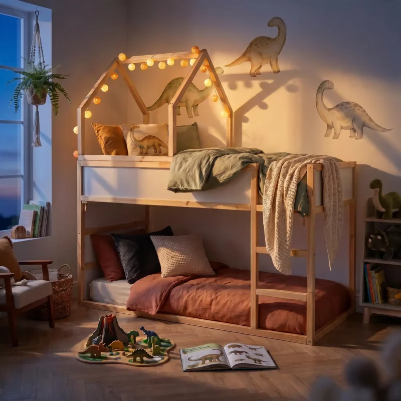 IKEA KURA House Bed Roof Starlight Plus in Wood - after