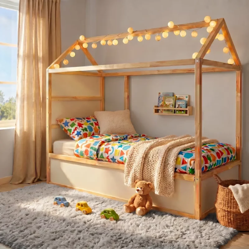 Toit cabane Meadow Standard pour lit enfant IKEA KURA – après