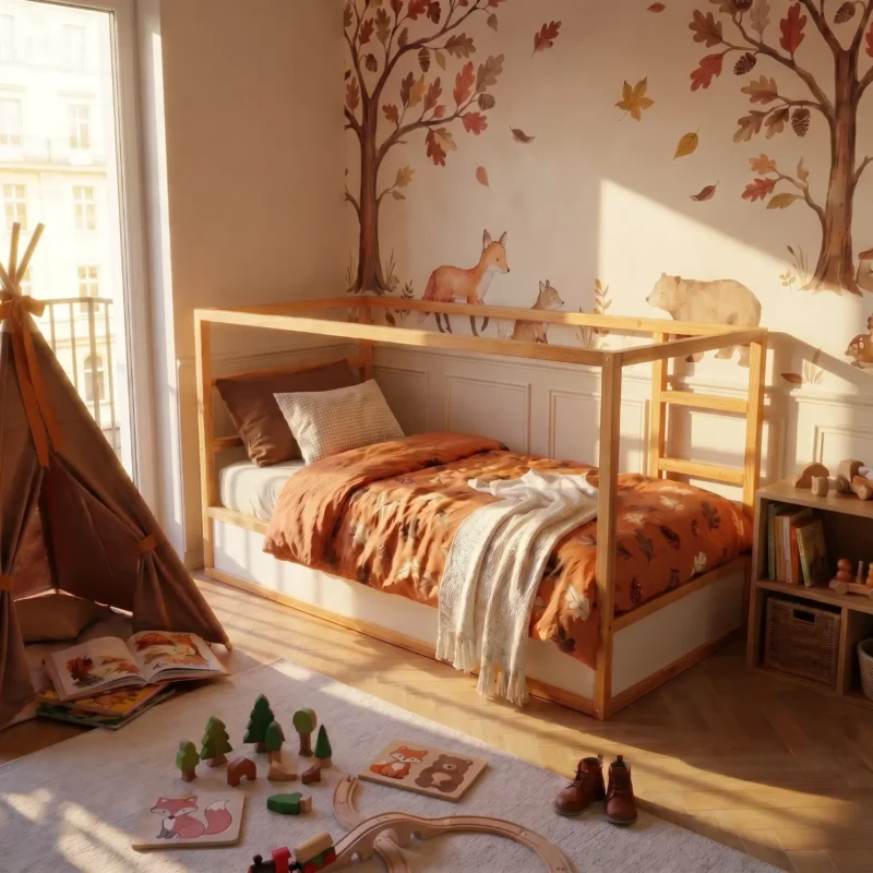 Toit cabane pour lit enfant IKEA KURA Rainbow Standard – avant