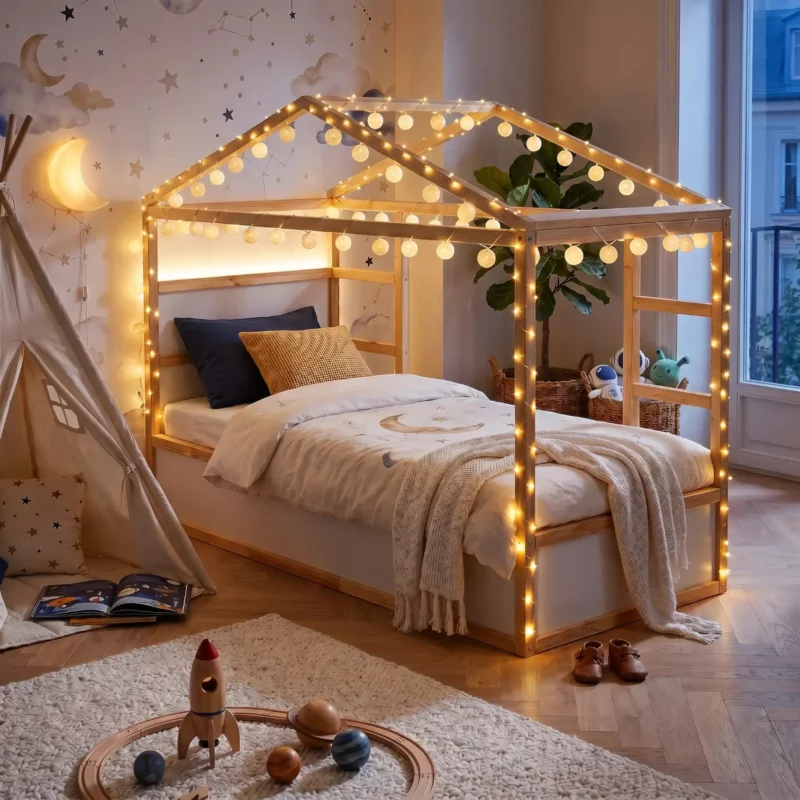 IKEA KURA Bed House Roof Children’s Bed Scandinavian Cliff Standard - after