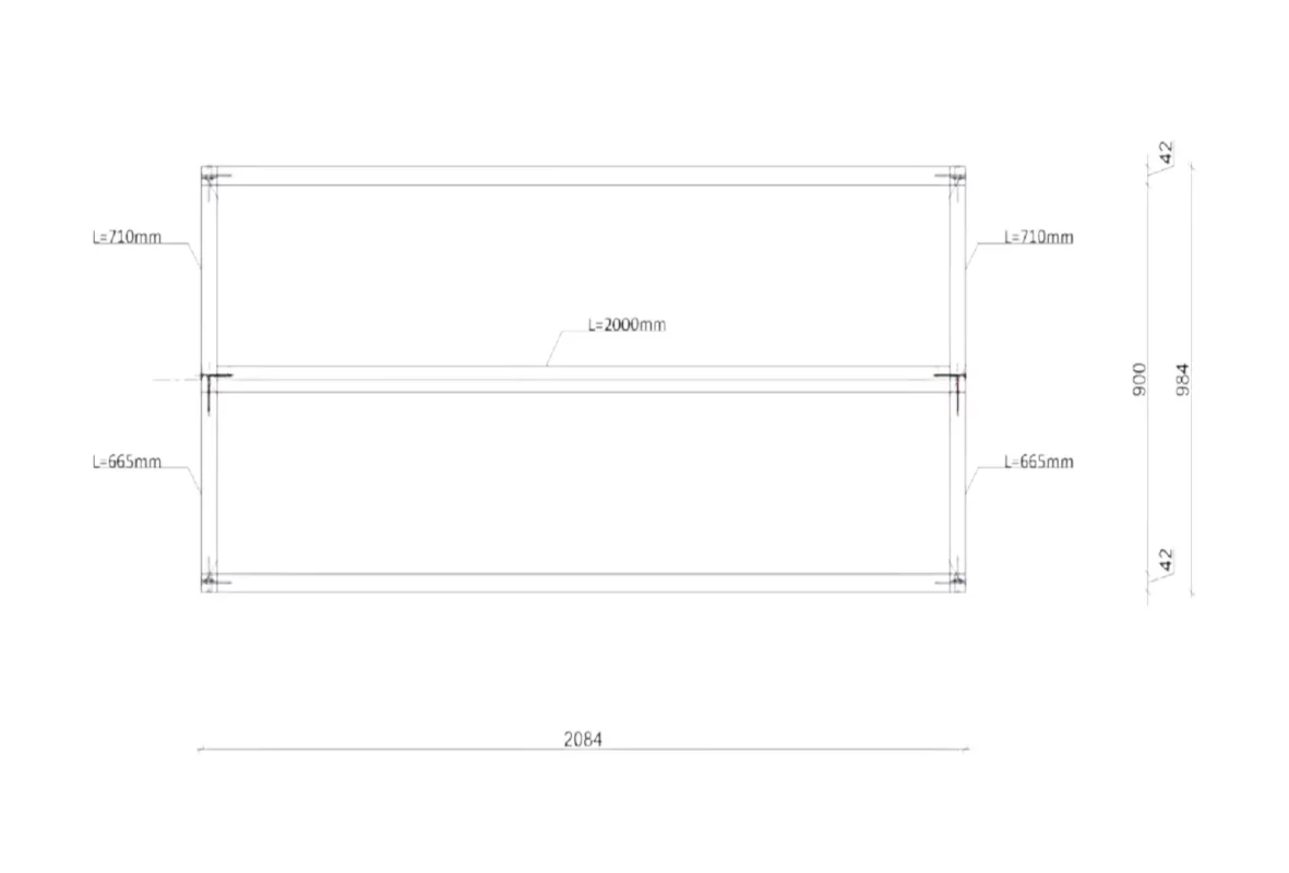 Toit cabane Meadow Plus pour lit IKEA KURA – dessin technique