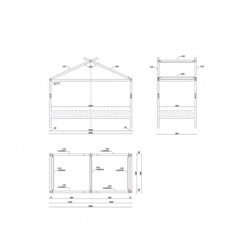 IKEA KURA Bed House Roof Rainbow Plus - scheme