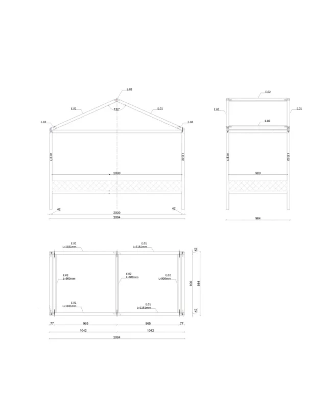 Toit cabane Scandinavian Cliff Plus pour lit IKEA KURA – schéma