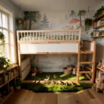 Protection antichute supérieure RONA 165 pour lit IKEA KURA avec barreaux ronds en bois