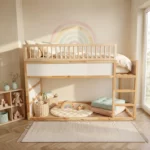 Protection antichute supérieure RONA 165 pour lit IKEA KURA avec barreaux ronds en bois