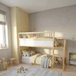 Protection antichute supérieure RONA DUO 165×90 pour lit IKEA KURA avec barreaux ronds en bois
