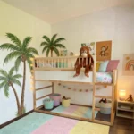 Protection antichute supérieure RONA DUO 165×90 pour lit IKEA KURA avec barreaux ronds en bois