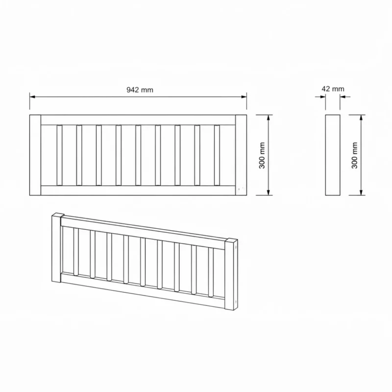 IKEA KURA Bed Upper Fall Protection RONA DUO SPLIT 165×90 - scheme