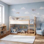 IKEA KURA Bed Upper Fall Protection RONA TRE 90×165×90 with Round Wooden Spindles