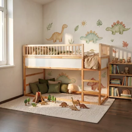 IKEA KURA Bed Upper Fall Protection RONA TRE 90×165×90 with Round Wooden Spindles
