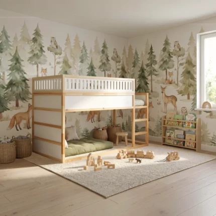 IKEA KURA Bed Upper Fall Protection VILO DUO 165×90 in Wood and MDF