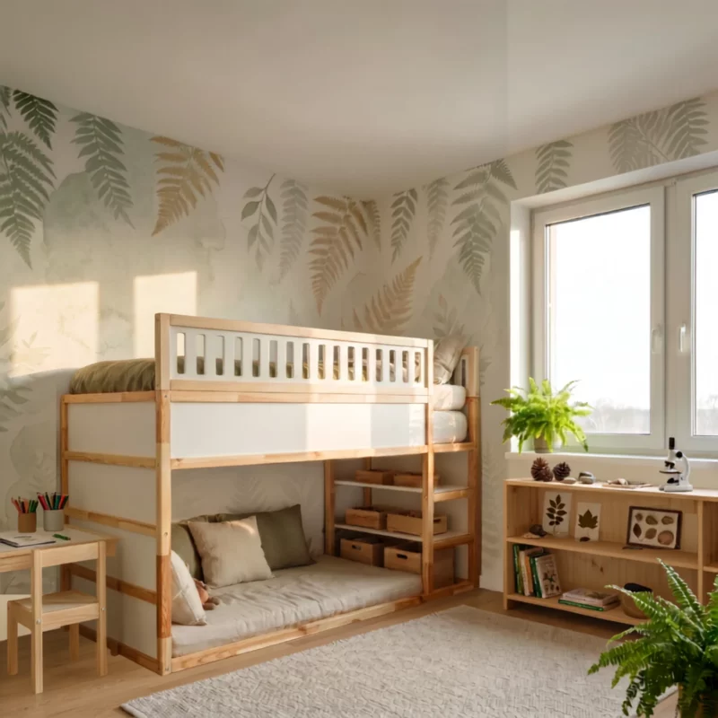IKEA KURA Bed Upper Fall Protection VILO DUO SPLIT 165×90 in Wood and MDF