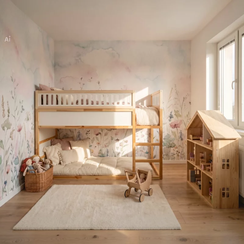 IKEA KURA Bed Upper Fall Protection VILO DUO SPLIT 165×90 in Wood and MDF