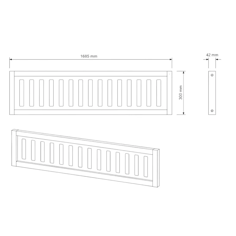 IKEA KURA Bed Upper Fall Protection VILO DUO SPLIT 165×90 in Wood and MDF - scheme