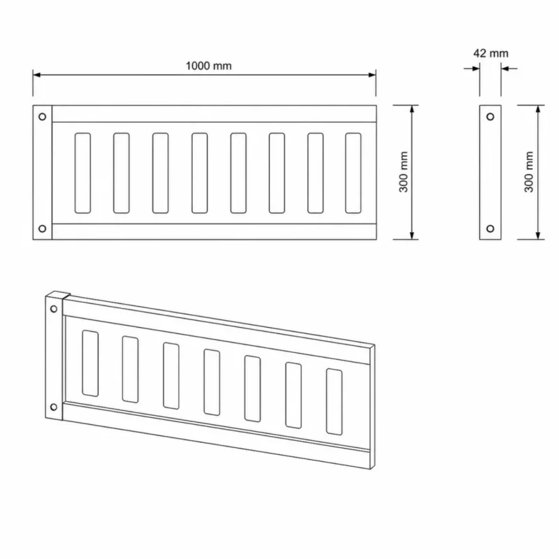 IKEA KURA Bed Upper Fall Protection VILO MAX in Wood and MDF - scheme