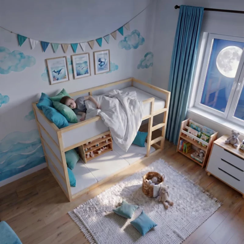 IKEA KURA Bed Upper Fall Protection VILO MAX in Wood and MDF - before