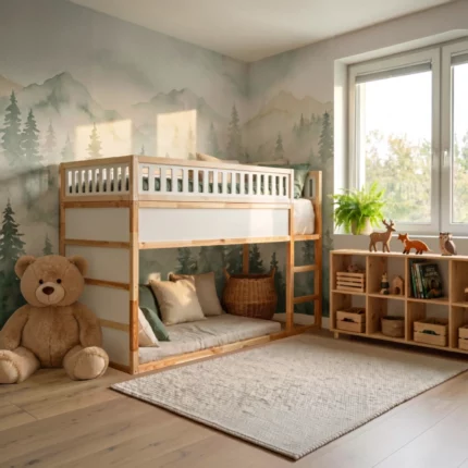 IKEA KURA Bed Upper Fall Protection VILO TRE 90×165×90 in Wood and MDF