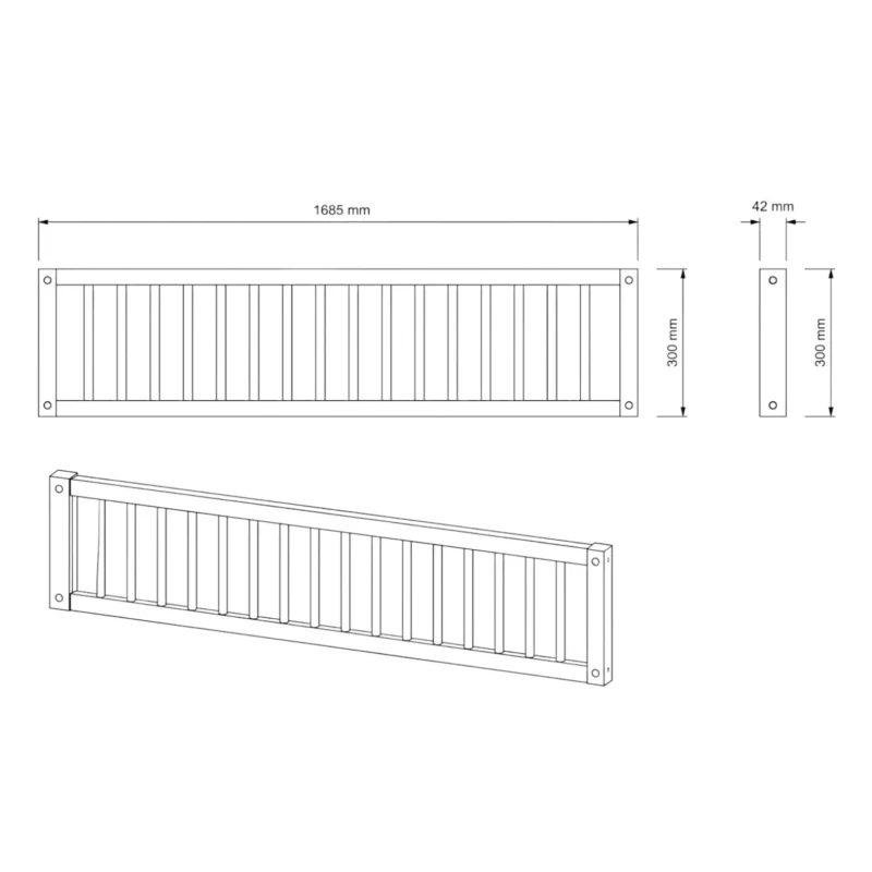 IKEA KURA Bed Upper Fall Protection VILO TRE 90×165×90 in Wood and MDF - scheme