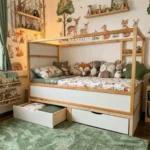 IKEA KURA Bed Platform with 2 Drawers NestUp Storage White Front