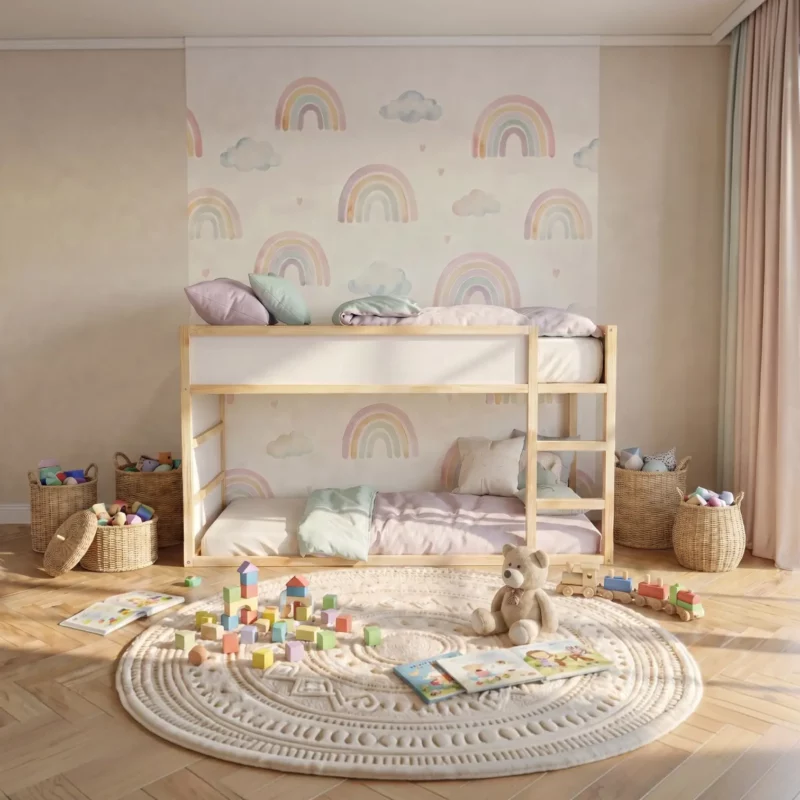 Plateforme pour lit IKEA KURA avec 2 tiroirs NestUp Storage à façade blanche – avant