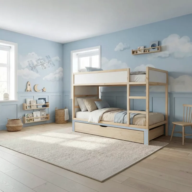 IKEA KURA Bed Platform with Extra-Large Drawer NestUp Storage XL Natural Wood