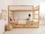 Plateforme pour lit IKEA KURA avec deux tiroirs NestUp Storage à façade en pin