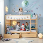 Plateforme pour lit IKEA KURA avec deux tiroirs NestUp Storage à façade en pin