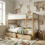 Plateforme pour lit IKEA KURA avec deux tiroirs NestUp Storage à façade en pin