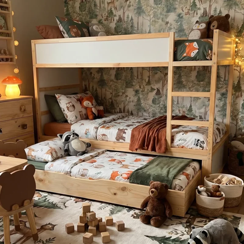 IKEA KURA Bed 2-in-1 Sleeping Drawer 90×180 NestUp Sleep Natural Wood