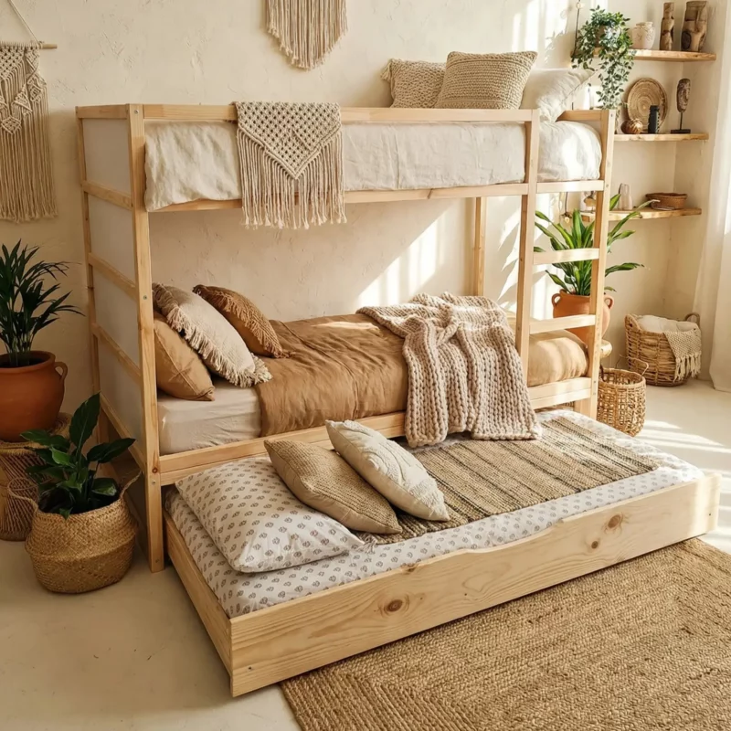 IKEA KURA Bed 2-in-1 Sleeping Drawer 90×180 NestUp Sleep Natural Wood