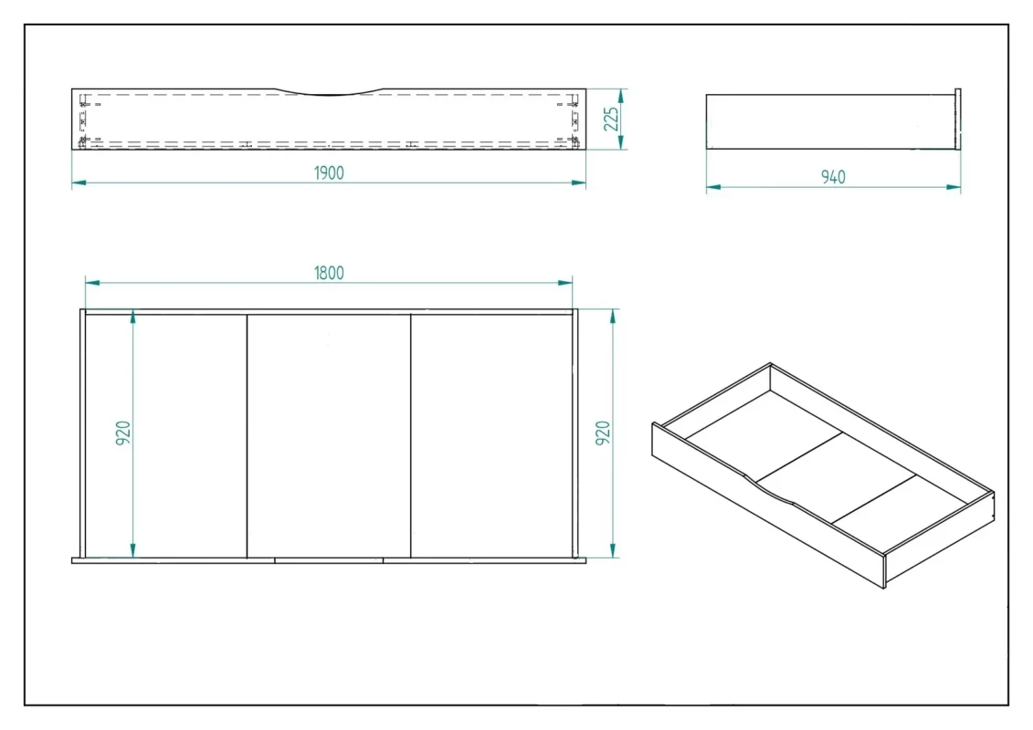 IKEA KURA Bed 2-in-1 Sleeping Drawer 90×180 NestUp Sleep Natural Wood - scheme