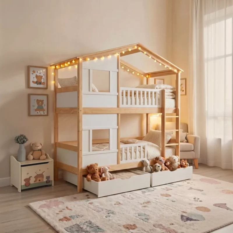 IKEA KURA Bed Drawer Set Solani Box White Front - after