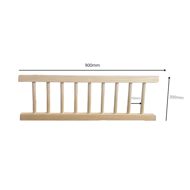 Barrières de sécurité ROLO DUO 165×90 pour lit IKEA KURA avec barreaux ronds – schéma
