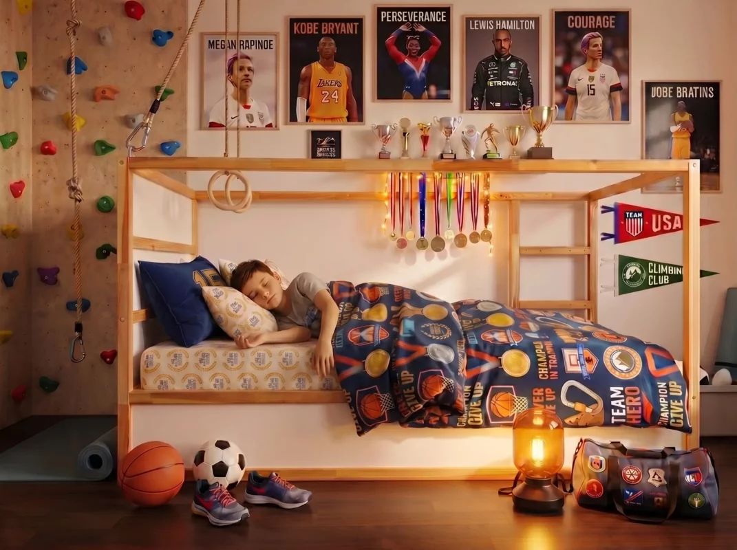 Barrières de sécurité ROLO DUO 90×90 pour lit IKEA KURA avec barreaux ronds – avant