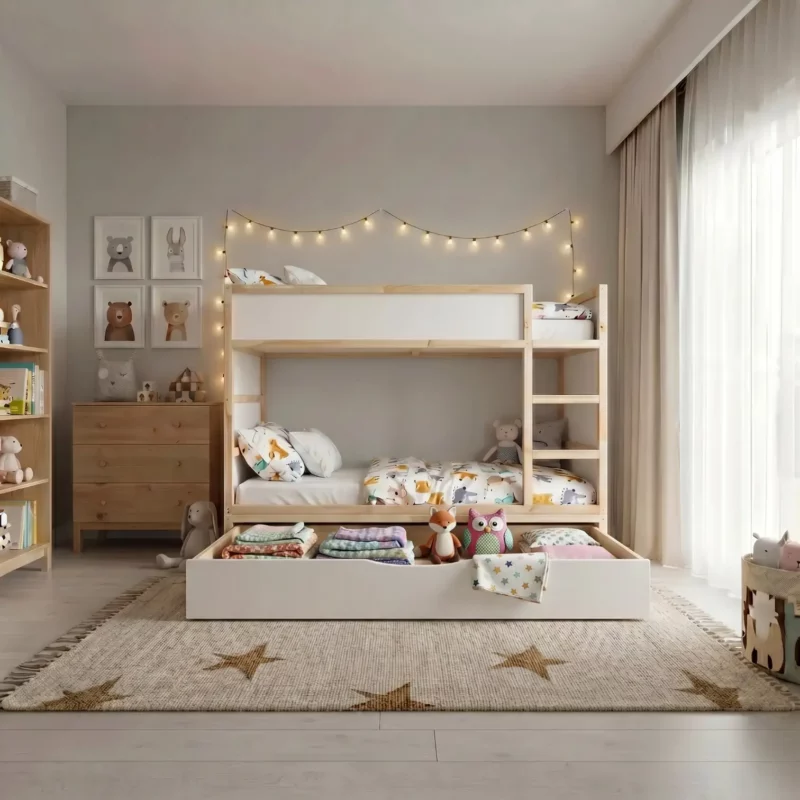 IKEA KURA Bed Storage Platform with XL Drawer NestUp Storage XL White Front - after