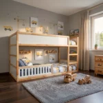 Protection antichute inférieure VELO DUO 90×90 pour lit IKEA KURA en bois et MDF