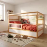 Protection antichute inférieure VELO DUO 90×90 pour lit IKEA KURA en bois et MDF