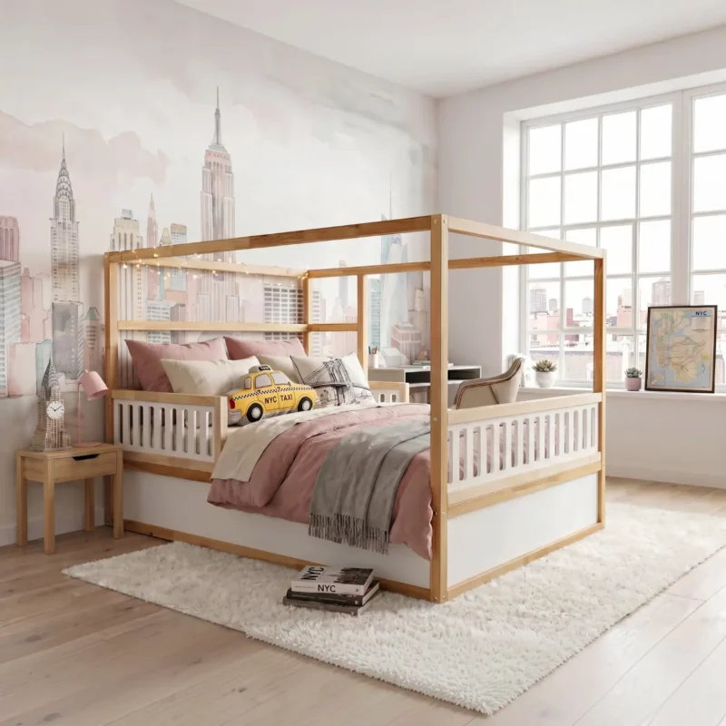 IKEA KURA Bed Lower Fall Protection VELO DUO 90×90 in Wood and MDF