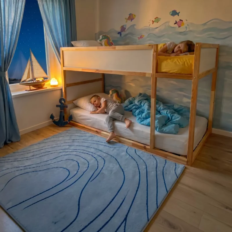 IKEA KURA Bed Lower Fall Protection VELO TRE 200×90×90 in Wood and MDF - before
