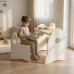 IKEA KURA Bed Montessori Table and Chair RAKIETA White