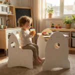 IKEA KURA Bed Montessori Table and Chair RAKIETA White
