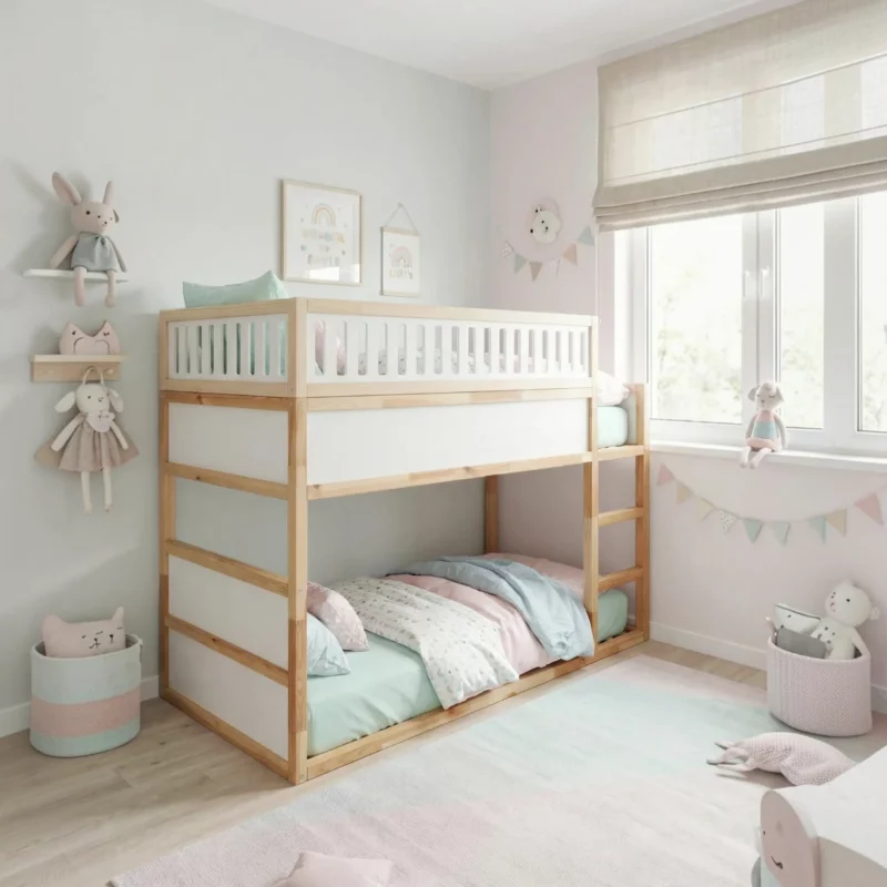 IKEA KURA Bed Upper Fall Protection VILO DUO 165×90 in Wood and MDF