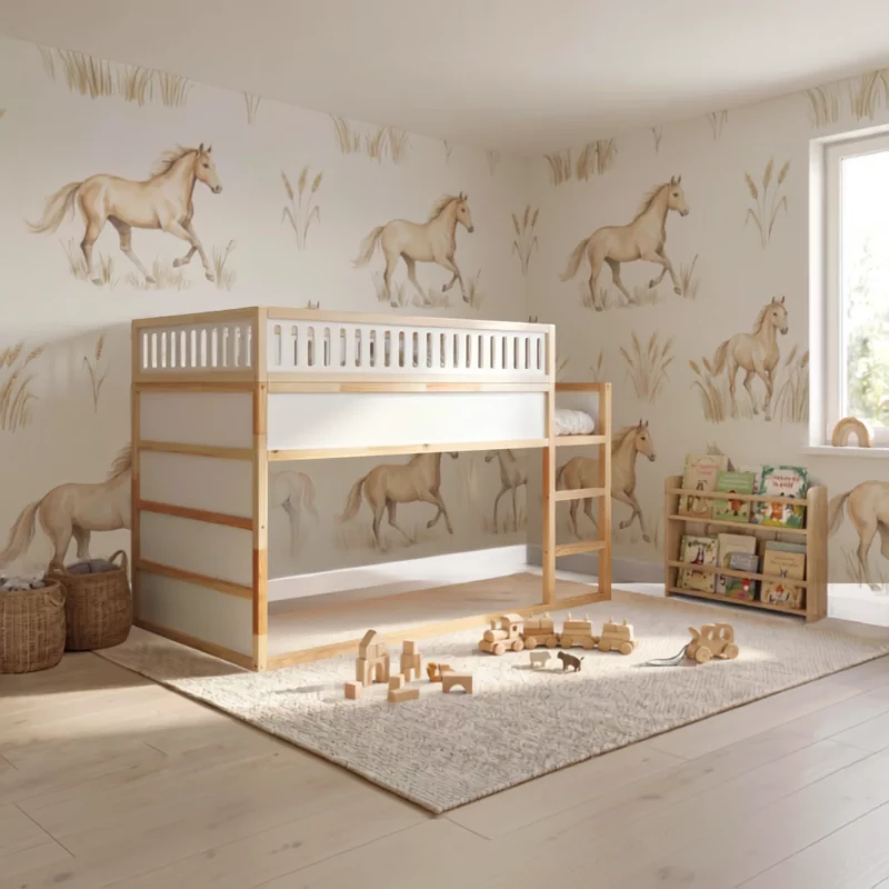 IKEA KURA Bed Upper Fall Protection VILO DUO 165×90 in Wood and MDF