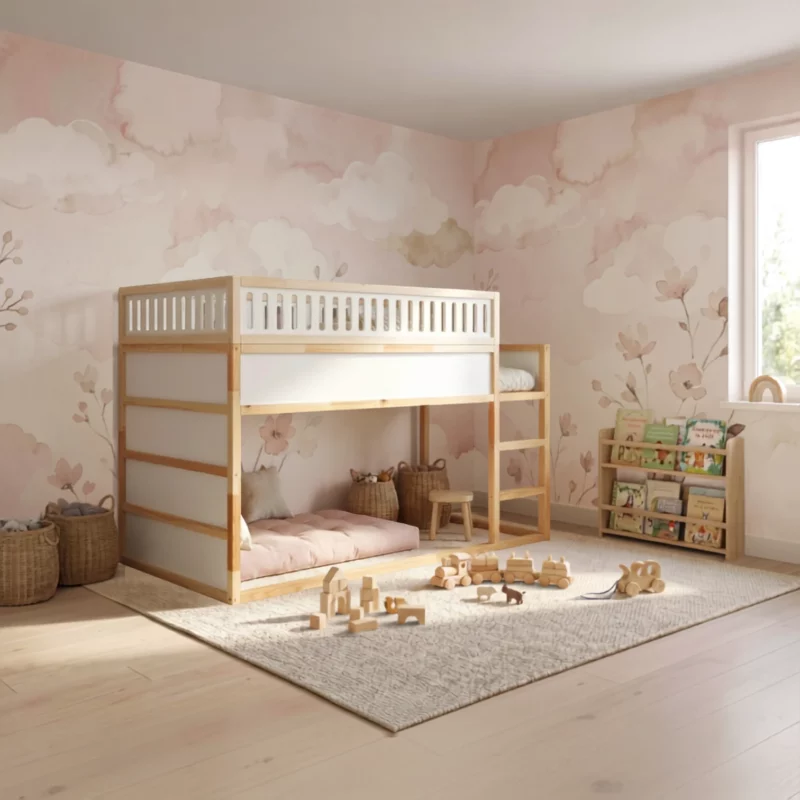 IKEA KURA Bed Upper Fall Protection VILO DUO 165×90 in Wood and MDF