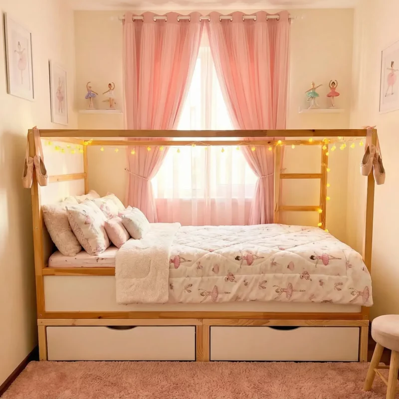 IKEA KURA Bed Platform with 2 Drawers NestUp Storage White Front