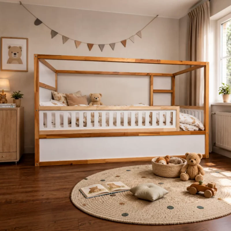 IKEA KURA Bed Lower Fall Protection VELO DUO 165×90 in Wood and MDF