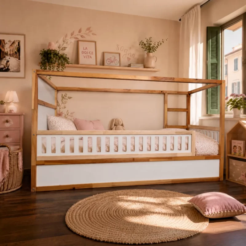 IKEA KURA Bed Lower Fall Protection VELO DUO 165×90 in Wood and MDF